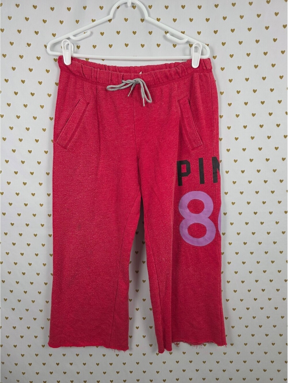 Victorias Secret PINK Vintage y2k boyfriend Diaper Butt capri sweats Flare XS